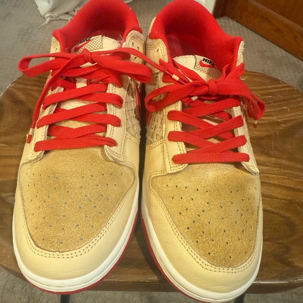 Nike Tan and Red Athletic Shoes